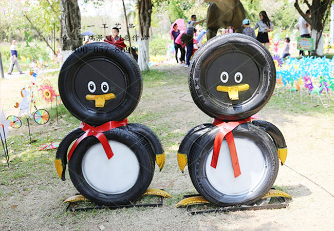 輪胎工藝品企鵝造型