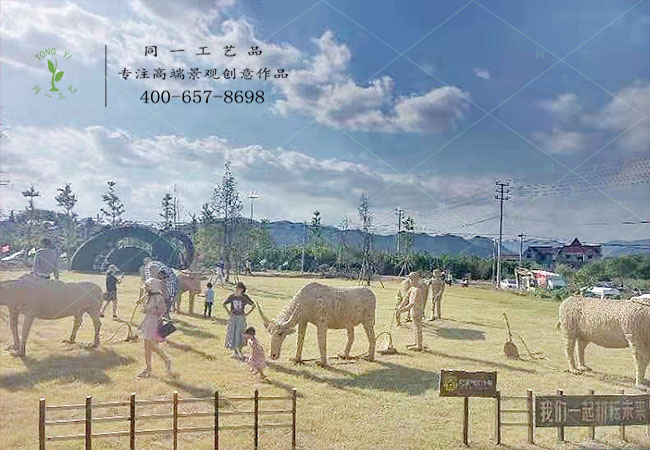 浙江建德稻草工藝品農耕造型
