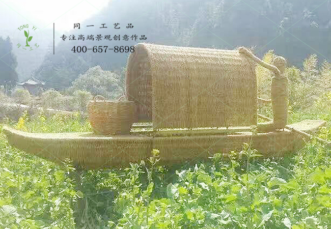稻草工藝品船造型