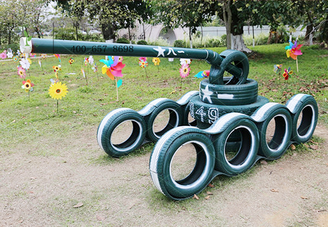 輪胎工藝品坦克造型
