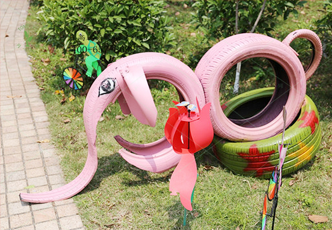 輪胎工藝品大象造型